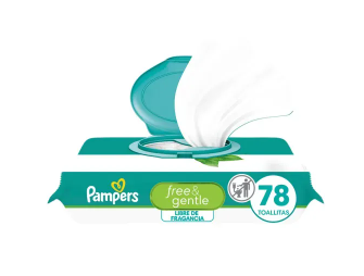 Toallitas Húmedas Pampers Free & Gentle Sin Fragancia - 78 Uds