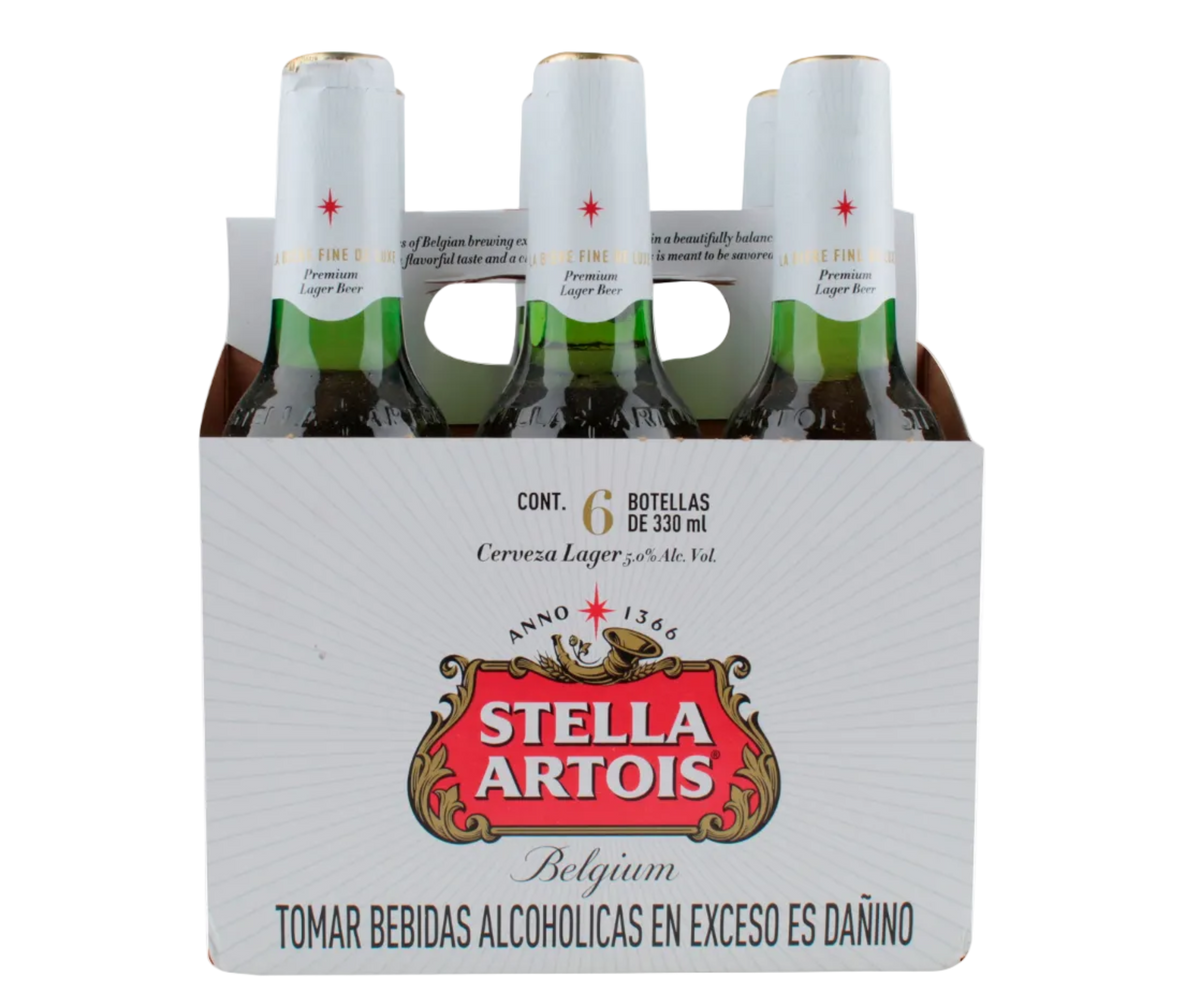 Cerveza Stella Artois Botella 6 Pack - 1980 ml