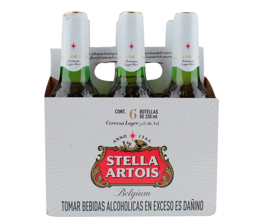 Cerveza Stella Artois Botella 6 Pack - 1980 ml