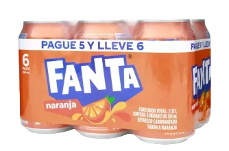 Gaseosa Fanta Naranja 6 Pack Lata - 354 ml