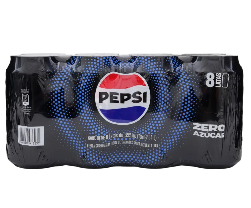 Gaseosa Pepsi Zero 8 Pack Lata - 2840 ml
