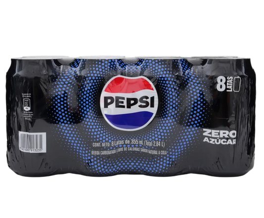 Gaseosa Pepsi Zero 8 Pack Lata - 2840 ml